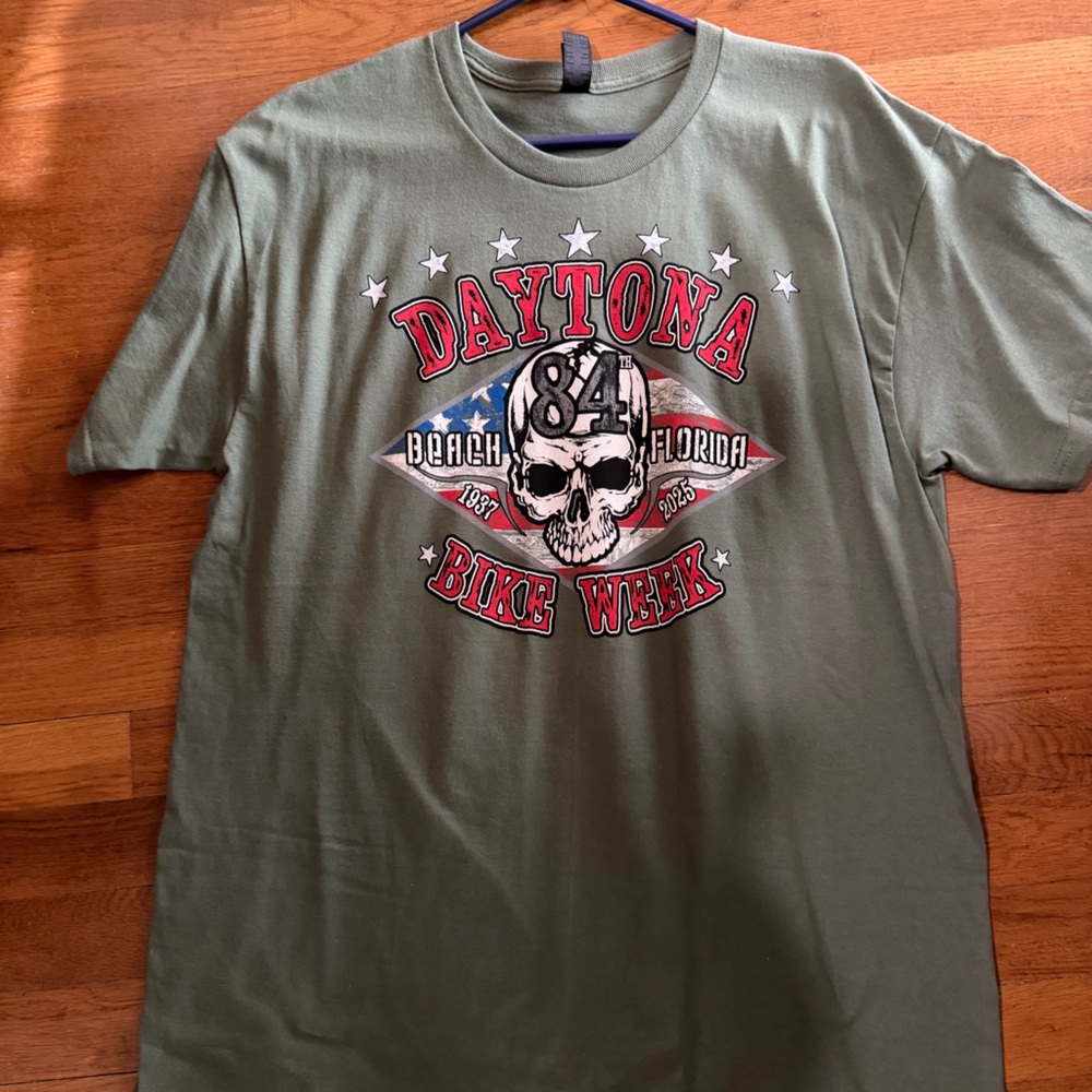 Daytona Biker Week Skull Graphic T-Shirt - Olive